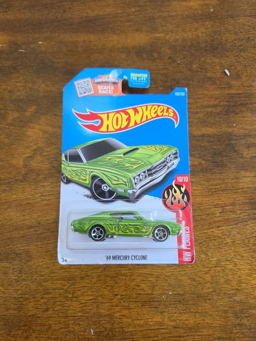Hot Wheels HW Flames '69 Mercury Cyclone Green 10/10 Diecast Muscle Car New